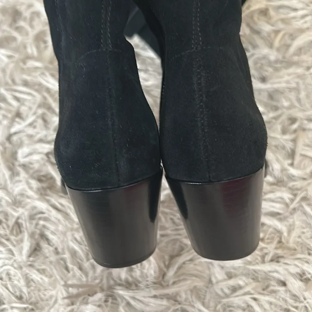 NWOB Michael Kors Harlow Black Suede Cuban Heel Over The Knee Boots size 6